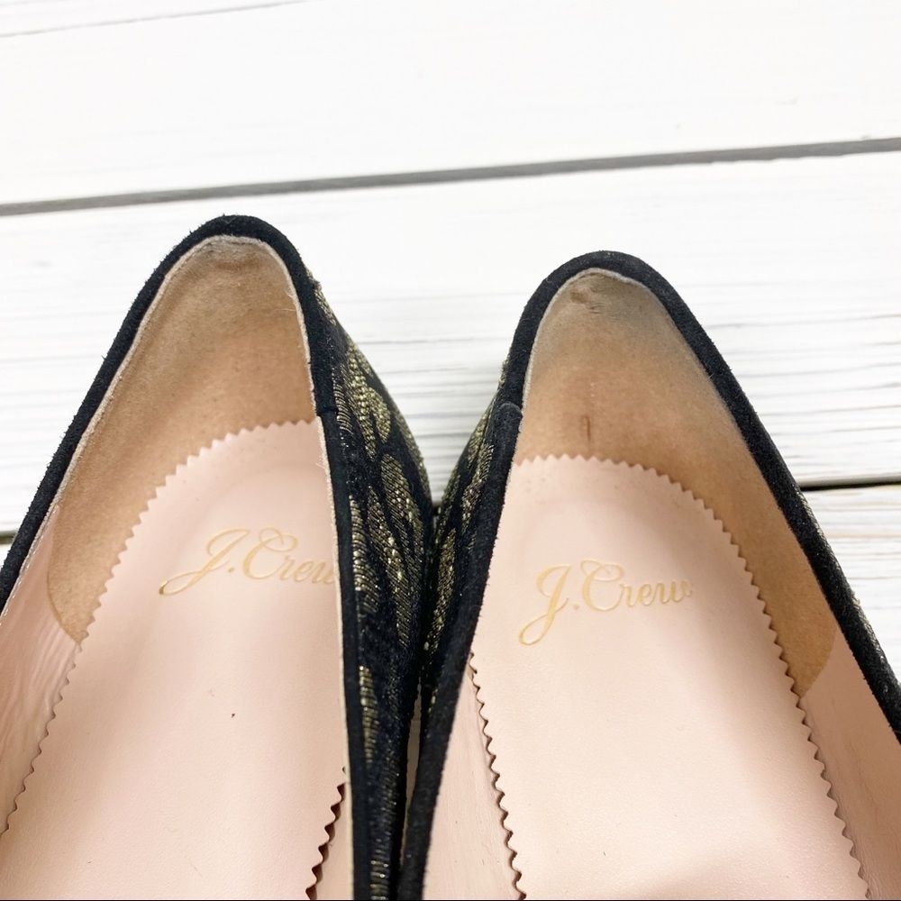 J. Crew Metallic Leopard Jacquard Smoking Flat Loafers Shoes 6.5 - Picture 11 of 11